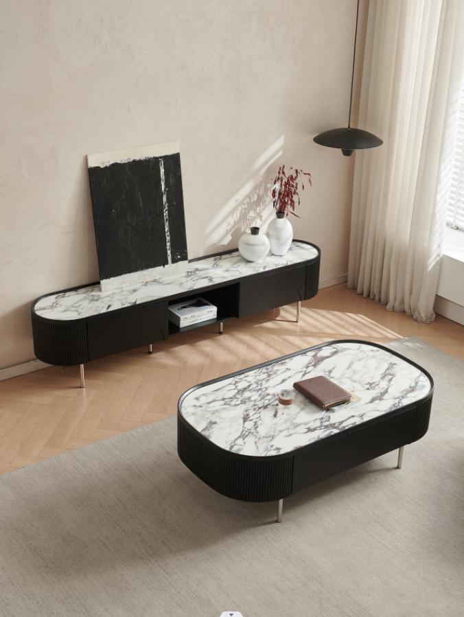 Melbourne TV Stand & Coffee Table Marble & Travertine – OZHomeDepot