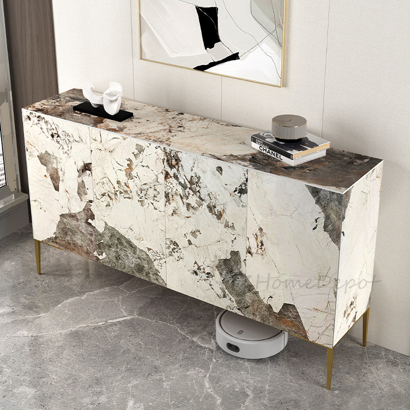 DAHLIA Pandora Multi-color Sintered Stone Console Table | Buffet Table | Shoe Cabinet | Scratch-resistant Surface