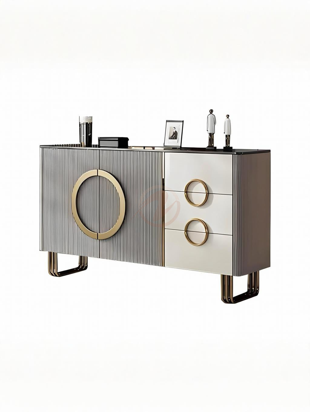 LORENZOL Italian Minimalist Sintered Stone Countertop Sideboard with Drawers | Entryway Cabinet | Shoe Cabinet | 7028