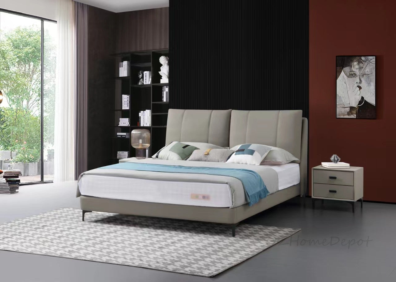 ANEMONE Genuine Leather Bed Frame | Bedside Table | Queen | King | T-1002