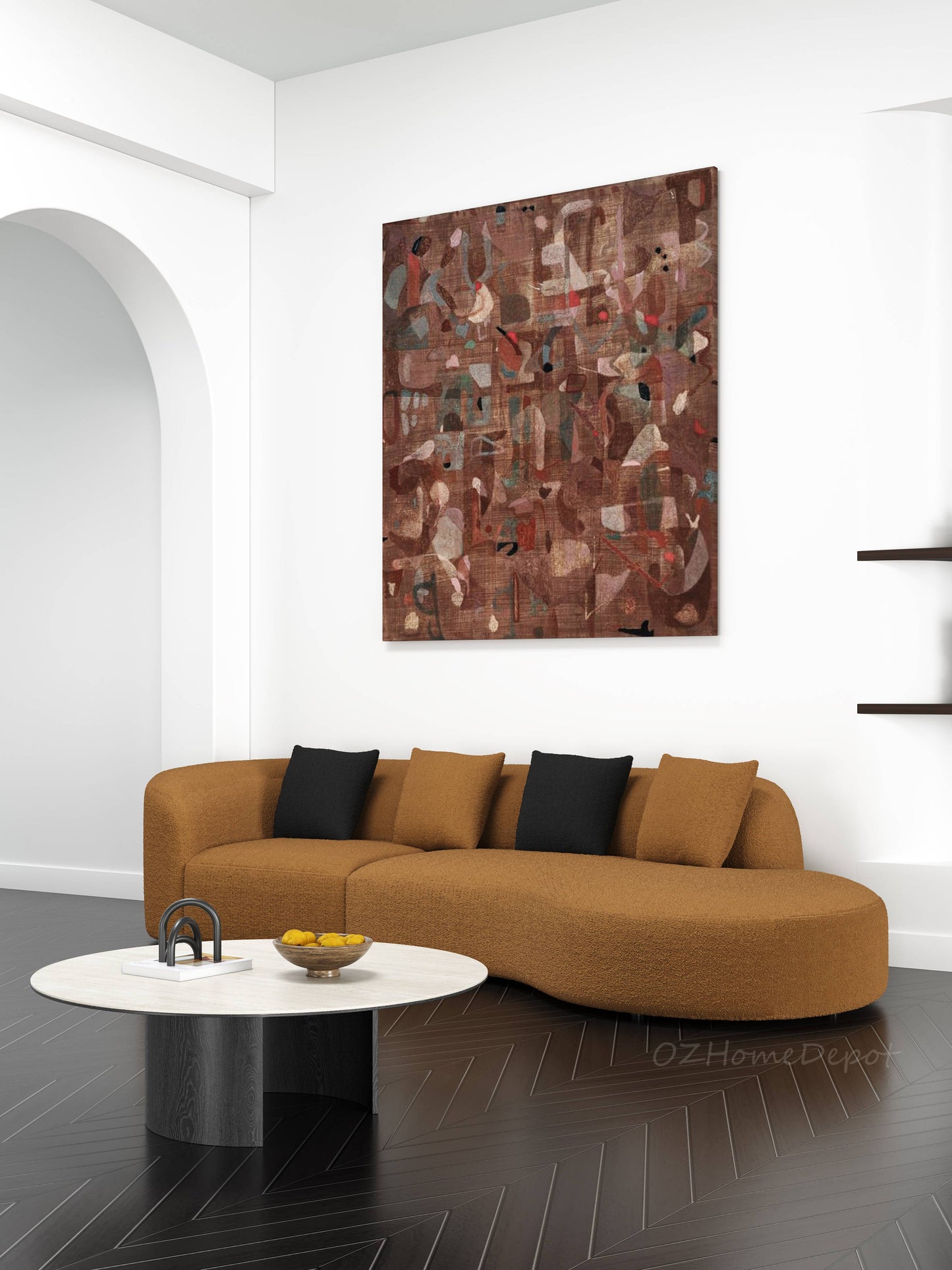 【Pre-sale】CASHEW New Design Nordic Design Teddy Velvet Shaped Sofa 1046