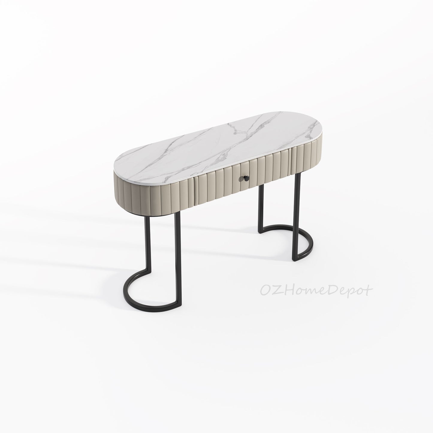 CALLIST Vanity Table With Stool and Mirror Set/Makeup Dressing Table/Grey