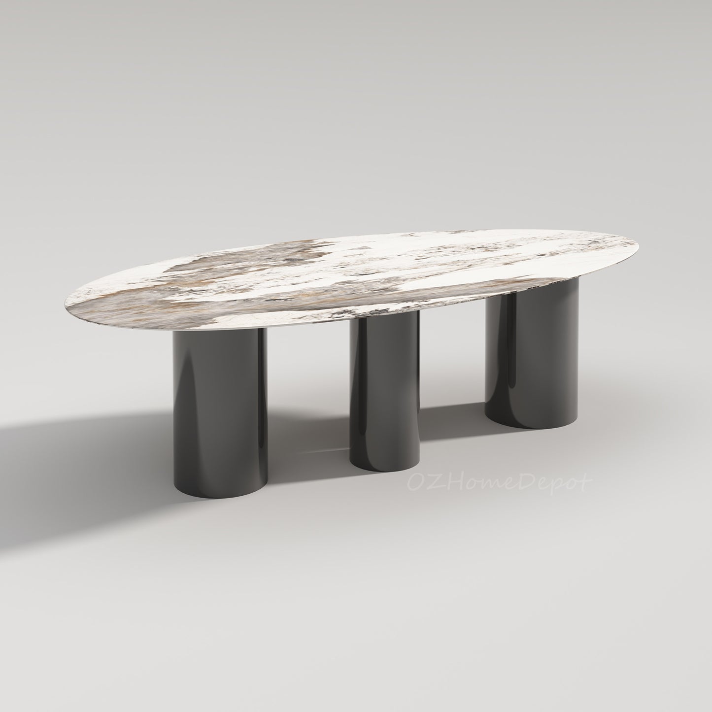 LAGOS Rain Drop Shape Pandora Ceramic Oval Dining Table| Steel Legs |