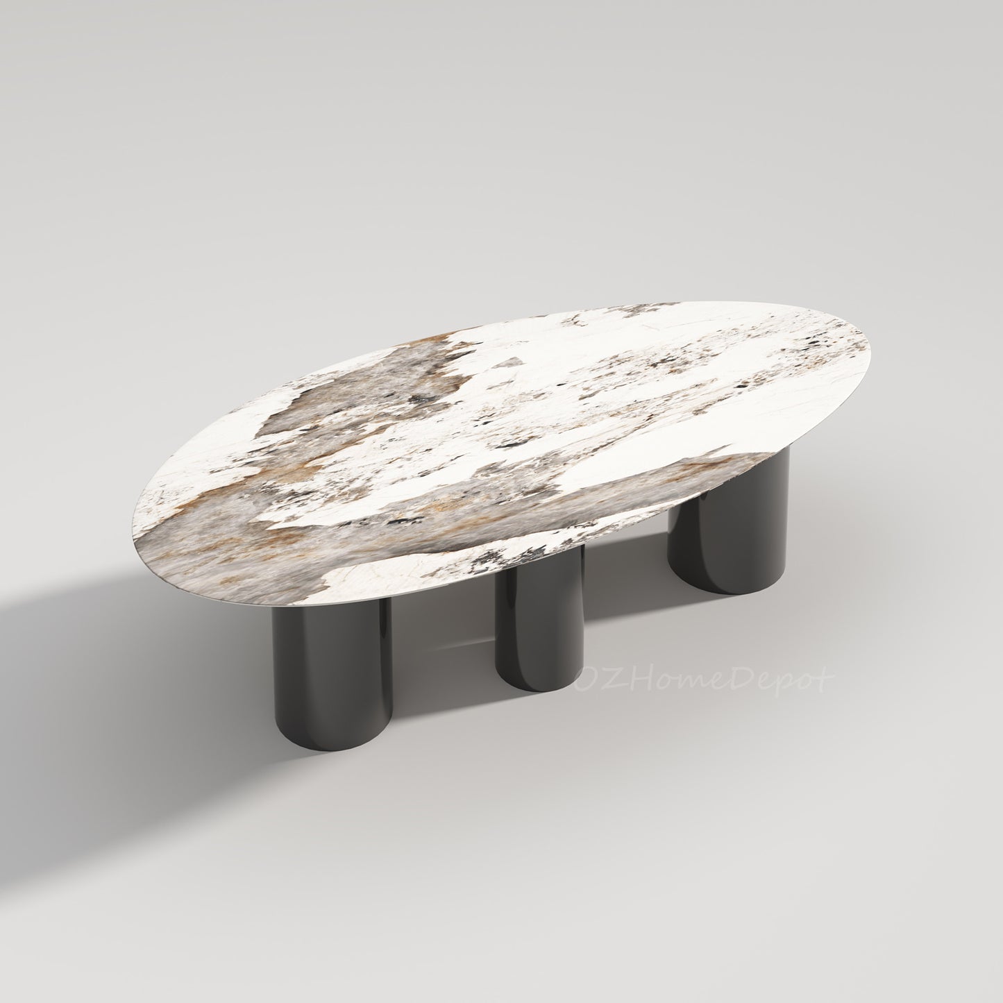 LAGOS Rain Drop Shape Pandora Ceramic Oval Dining Table| Steel Legs |