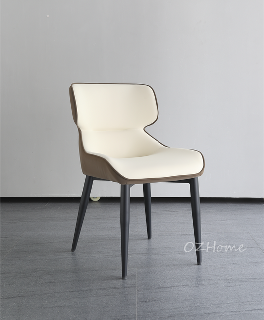 LUCIEN Dining Chair (set of 2)/Faux leather upholstery/Carbon steel legs