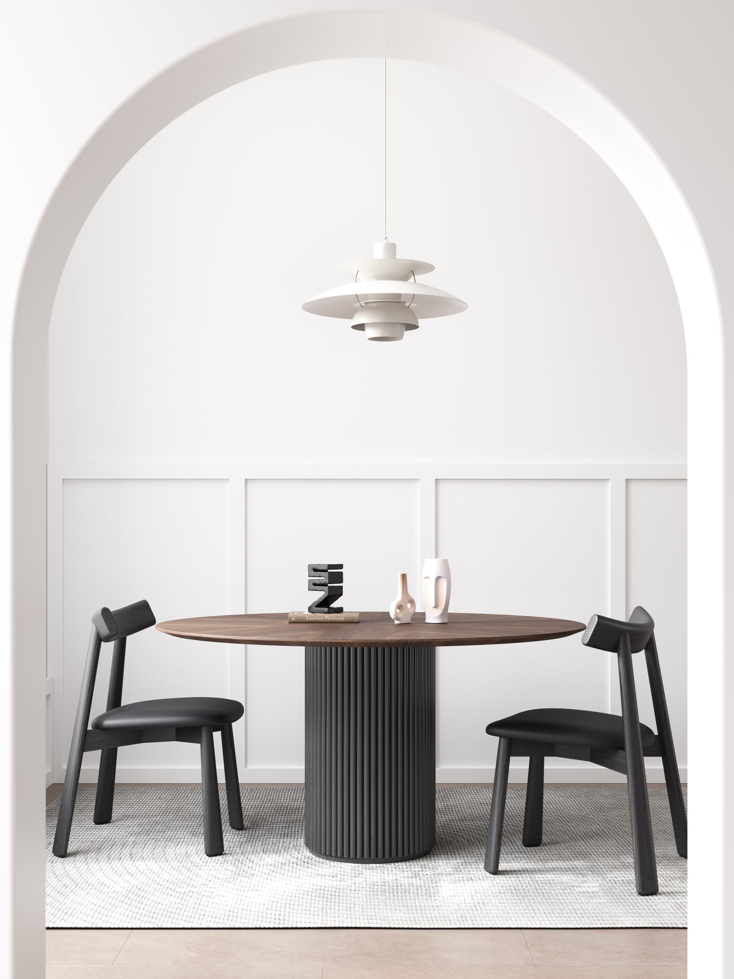 【Pre-Order】BLAISE Walnut Color Timber Round Dining Table | Dining Chair | Dining Set /Solid Timber Frame/Natural Wood Color Legs