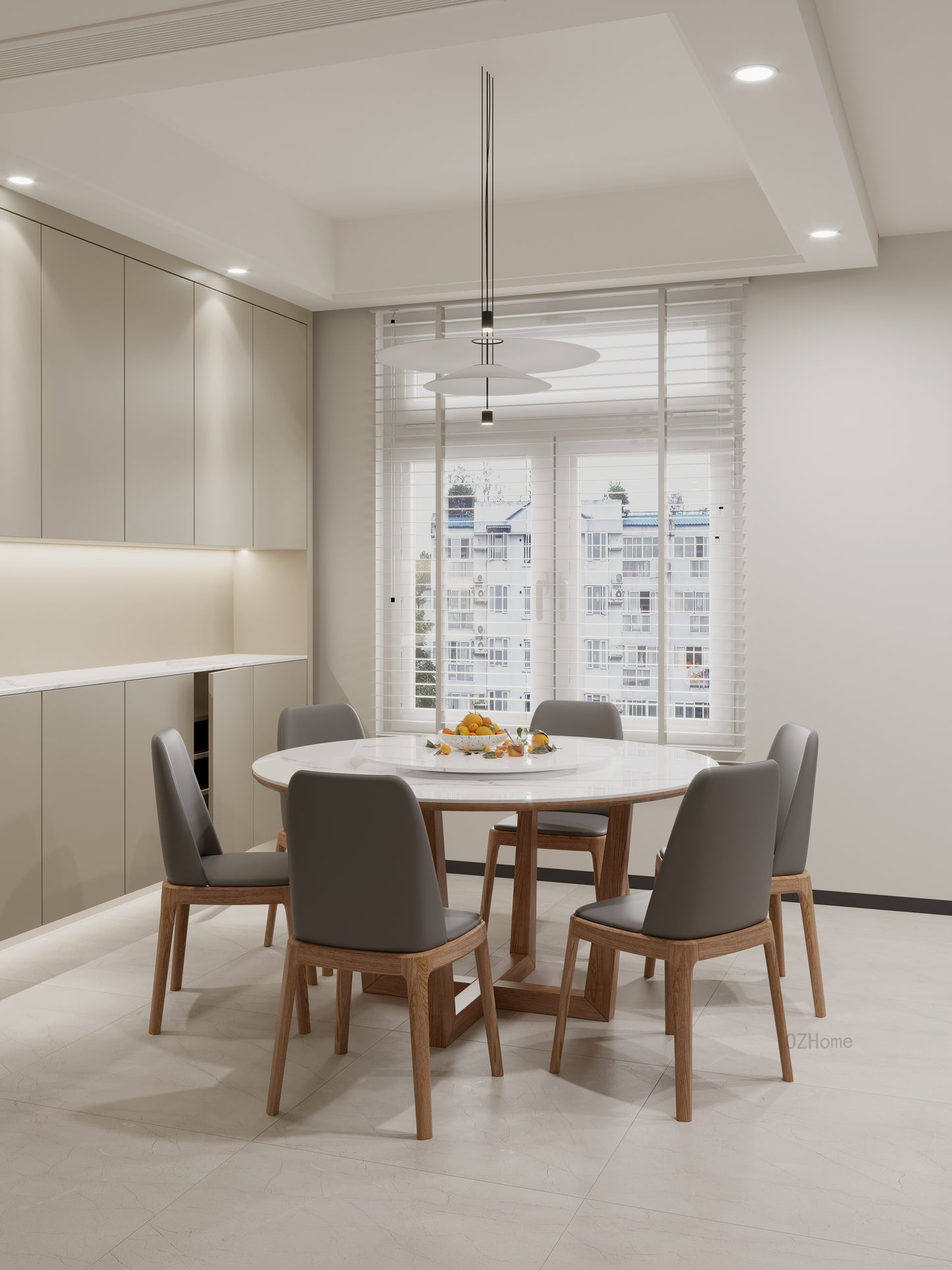 BLAISE Round Dining Table with Premium Sintered Stone Top and Solid Wood Base – Model 9020BLAISE Round Dining Table with Premium Sintered Stone Top and Solid Wood Base – Model 9020