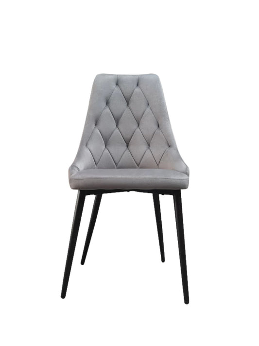 PEIRIS Modern Grey Color Velet Dining Chair |Fabric Chair | Dining Chair