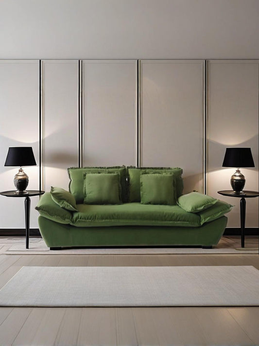 ✨ Limited Time Deal ✨ SAILBOAT Green Tech Fabric Sofa Set – 2-Seater + 1-Seater | 210cm | Model: 1029-190