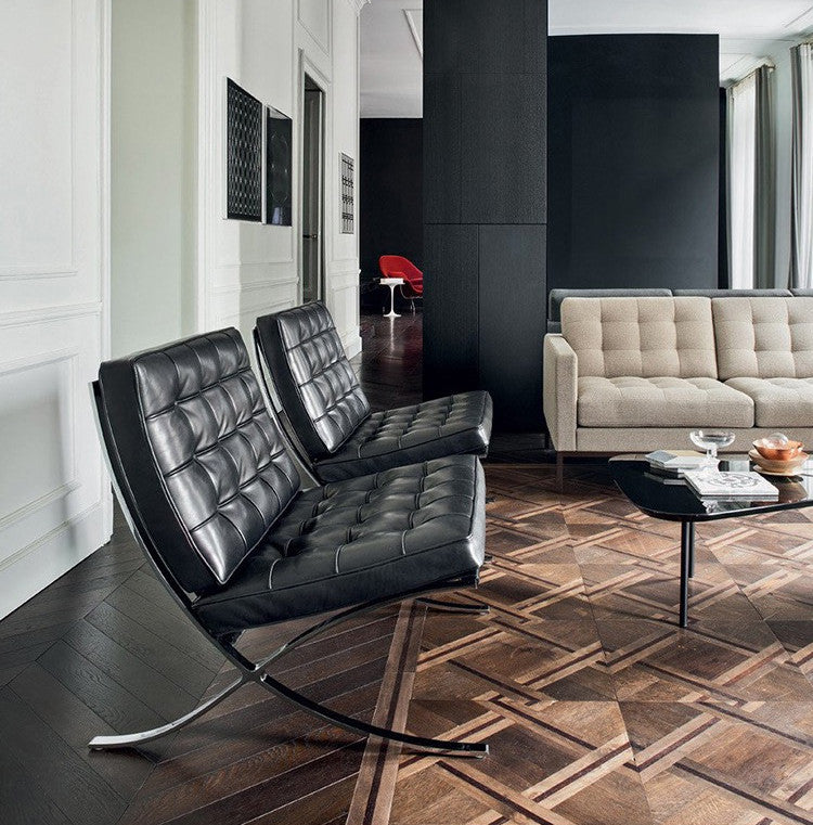 Barcelona Chair Black Leather Replica | Arm Chair | Office Sofa | Single Sofa