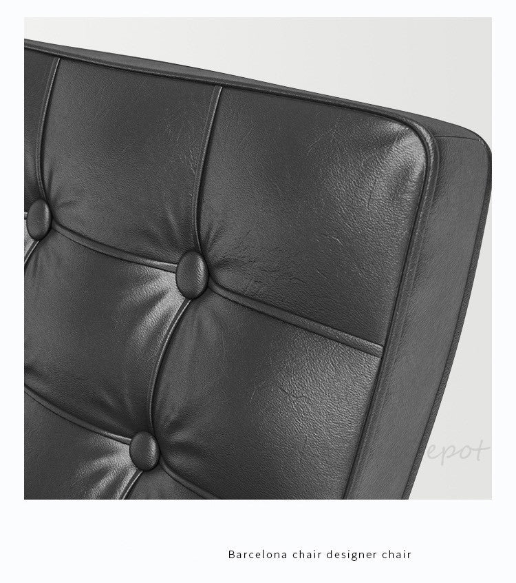 Barcelona Chair Black Leather Replica | Arm Chair | Office Sofa | Single Sofa