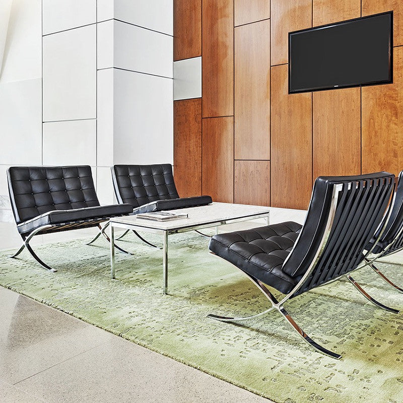 Barcelona Chair Black Leather Replica | Arm Chair | Office Sofa | Single Sofa