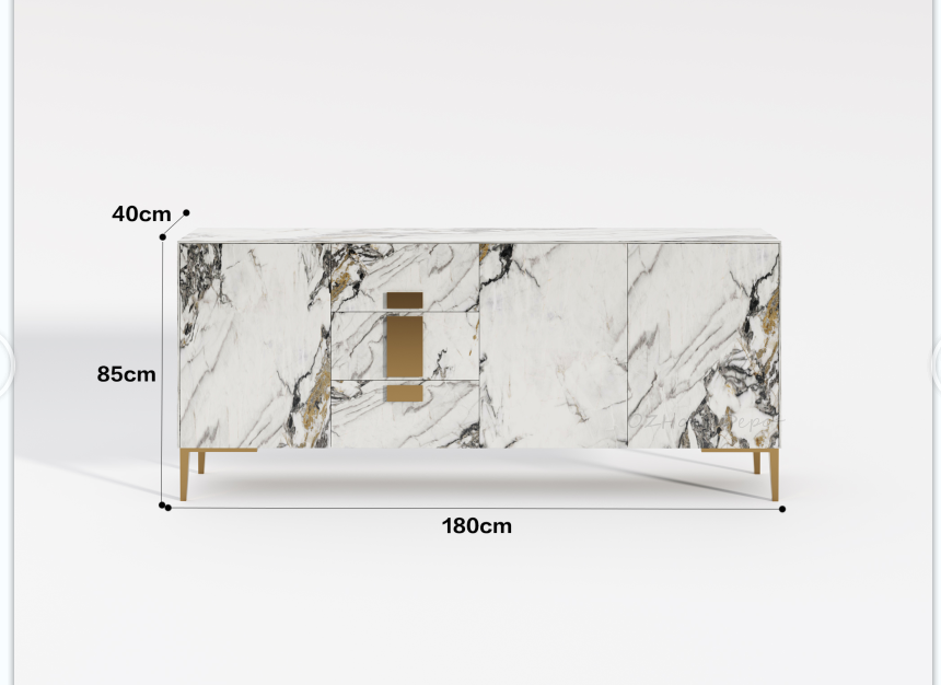 LILIUM Multi-color Sintered Stone Console Table | Buffet Table | Shoe Cabinet | Scratch-resistant Surface