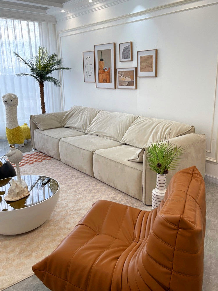 ELEPHANT EAR Electrc Remote Control Three Seat Sofa Chaise Lounge| Leatherie | Modern | Designer