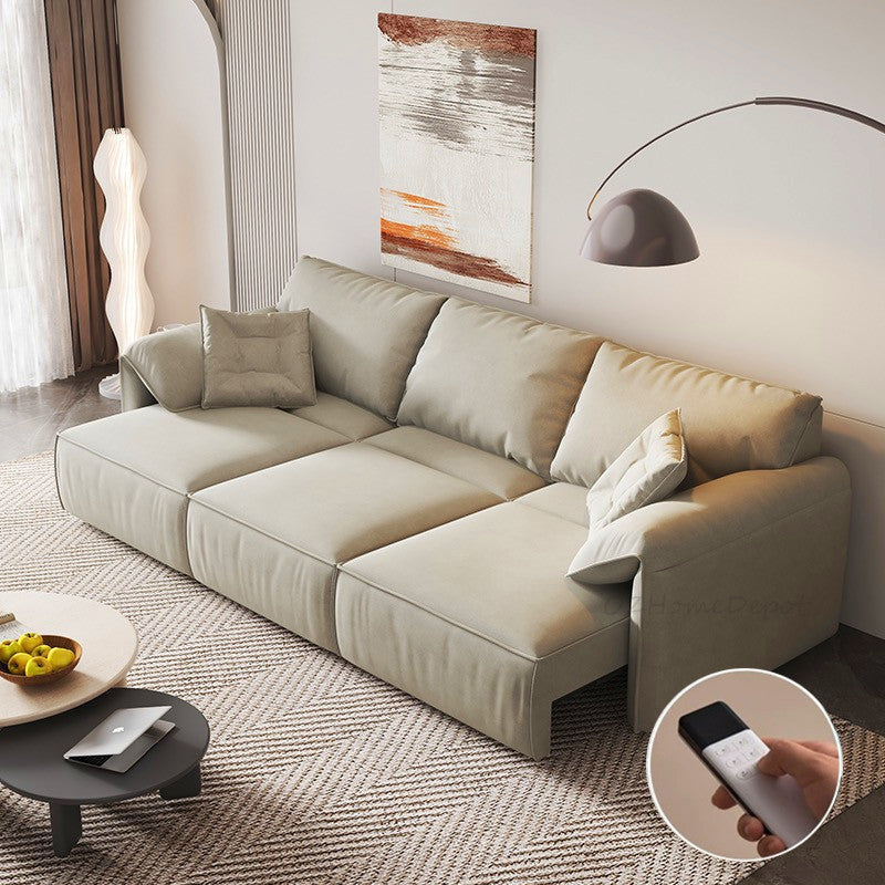ELEPHANT EAR Electrc Remote Control Three Seat Sofa Chaise Lounge| Leatherie | Modern | Designer