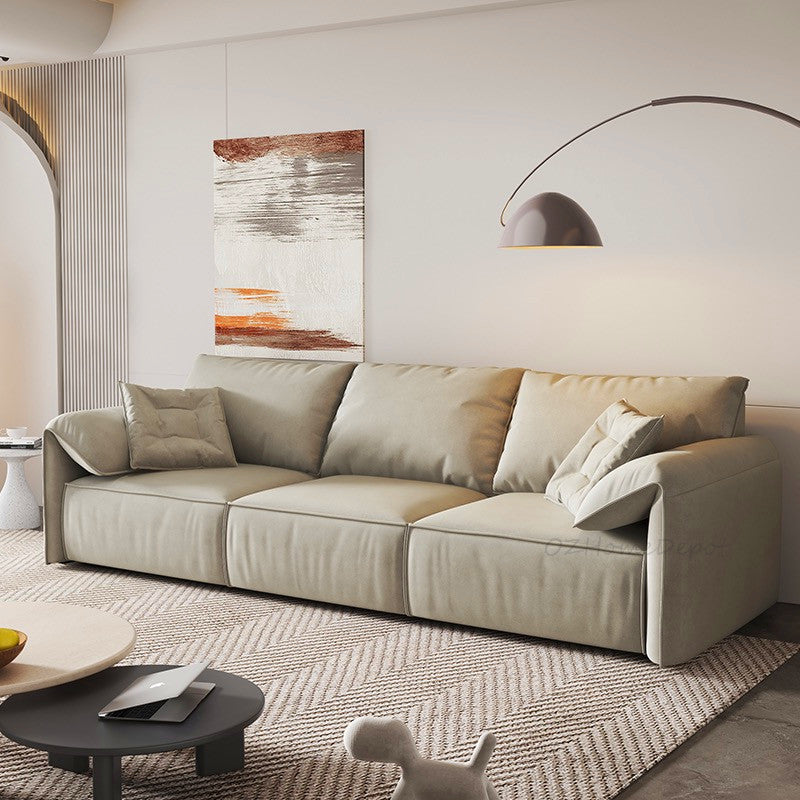 ELEPHANT EAR Electrc Remote Control Three Seat Sofa Chaise Lounge| Leatherie | Modern | Designer