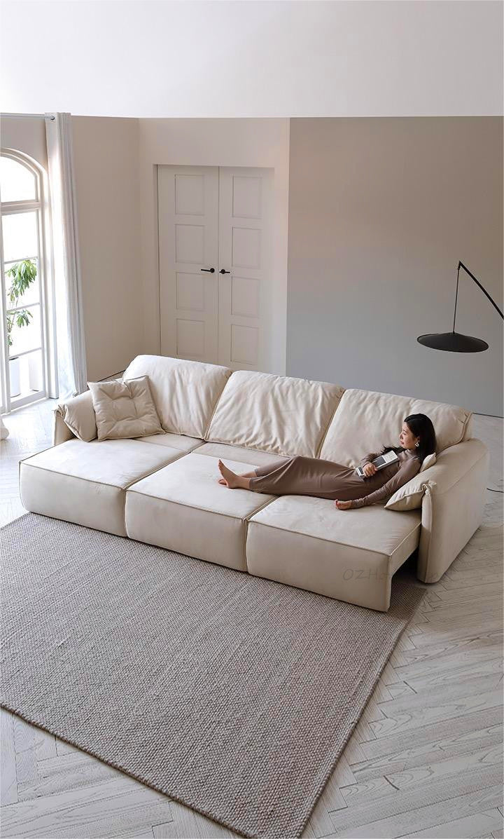 ELEPHANT EAR Electrc Remote Control Three Seat Sofa Chaise Lounge| Leatherie | Modern | Designer