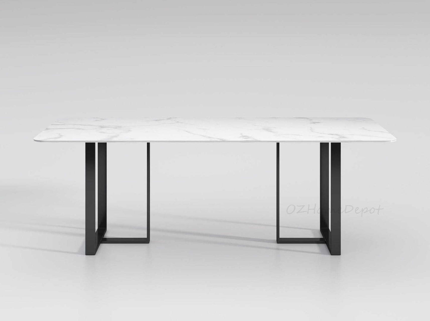 ELOWEN Marble Paint Sintered Stone Top - Matte Finish Long Dining Table