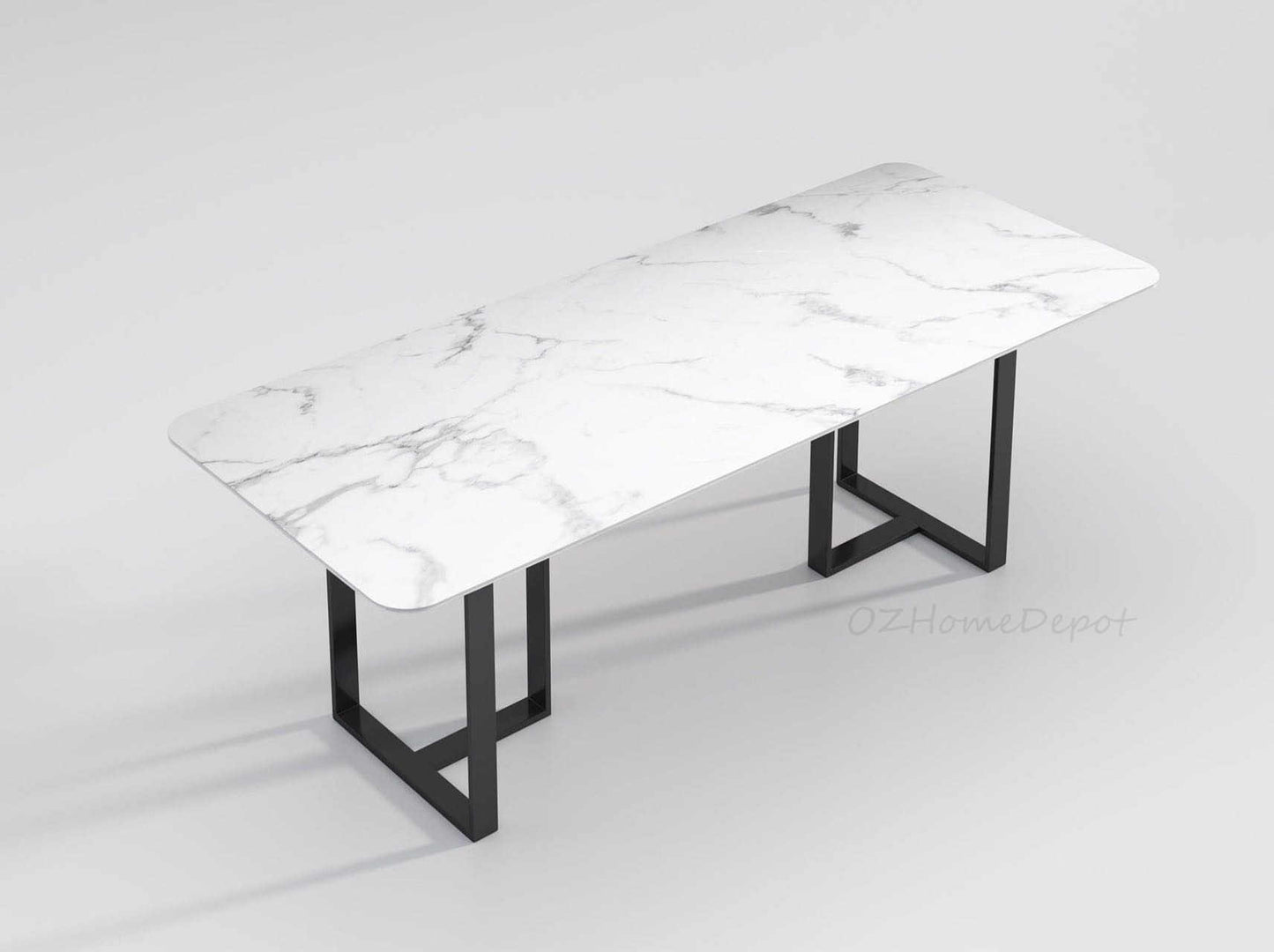 ELOWEN Marble Paint Sintered Stone Top - Matte Finish Long Dining Table