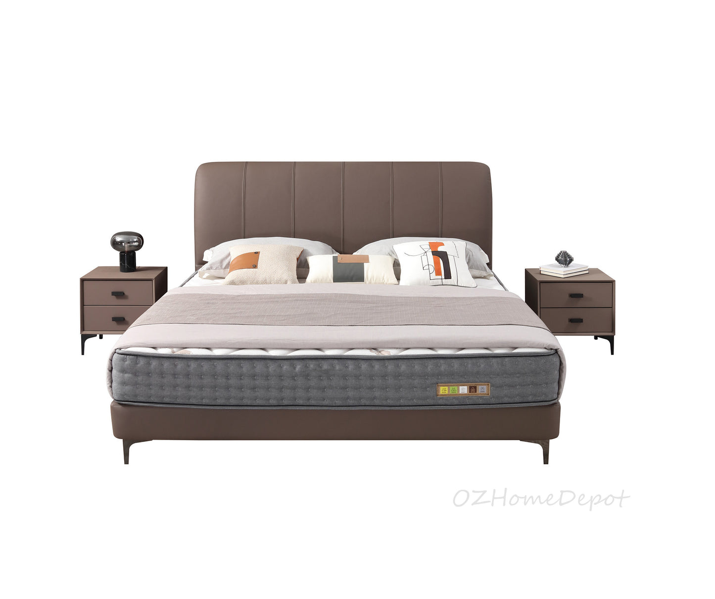 ASTER Genuine Leather Bed Frame | Bedside Table | Queen | King |T-1003