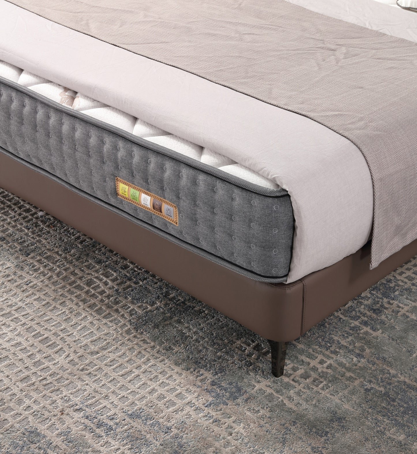 ASTER Genuine Leather Bed Frame | Bedside Table | Queen | King |T-1003