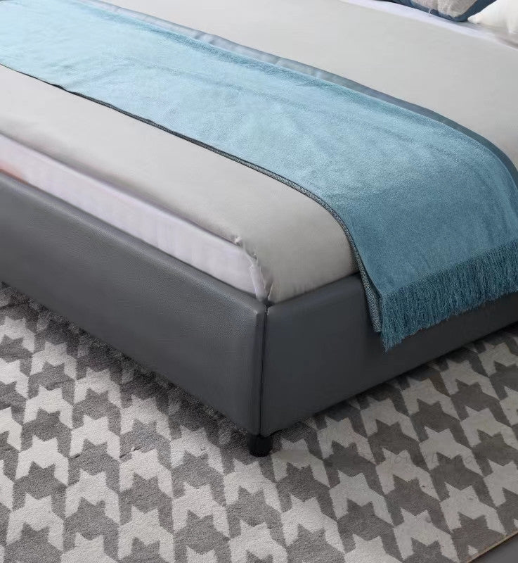 BORAGE Genuine Leather Bed Frame | Bedside Table | Queen | King |T-1005