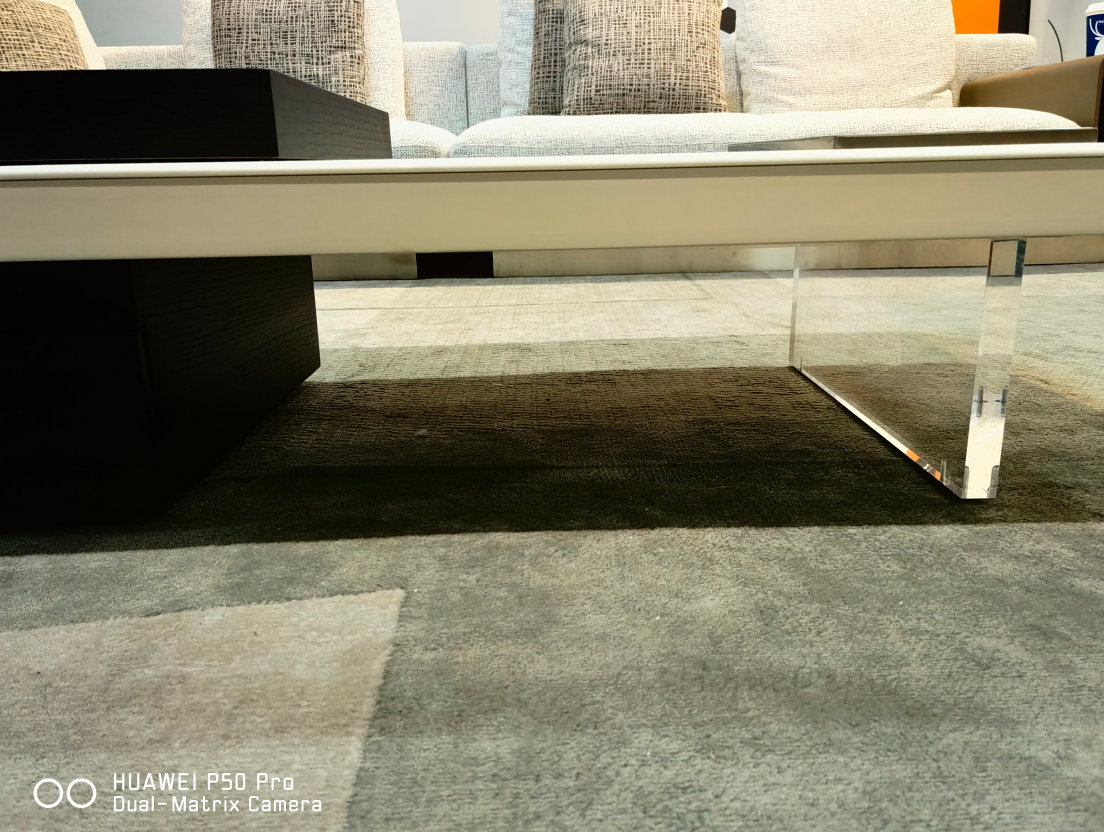 OTTAVIO Designer Edition Black and White Slate Coffee Table with Transparent Legs | Coffee Table | 5062