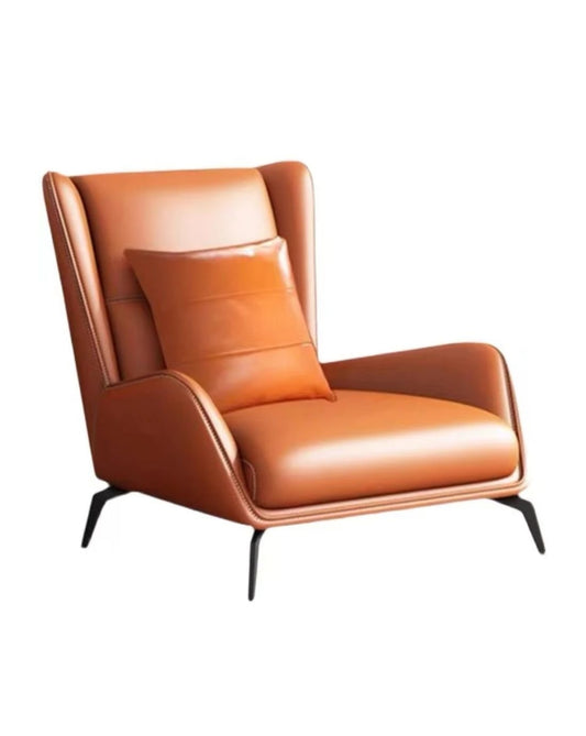 Dion Luxury Snail Leather Armchair with ottoman set |Lounge Chair | Single Sofa | Sleeper Chair