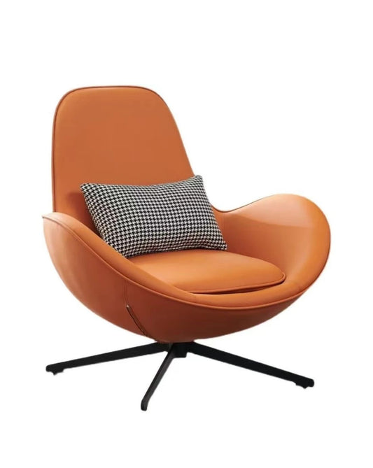 Dario Luxury Egg Shell Leather Armchair/Lounge Chair/Single Sofa