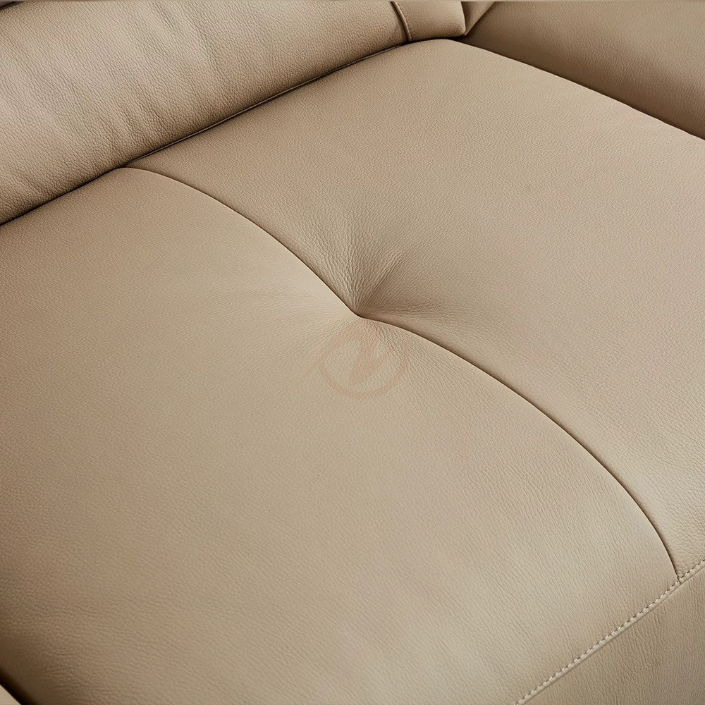 Electric Sofa SEXTUS Genuine Leather Light Grey Right-Side Electric Three-Seater Sofa | 293cm | E008