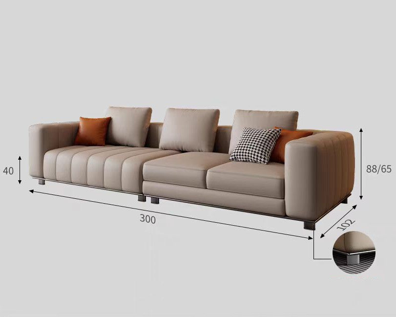 【Pre-order】Piano Genuine Leather Adjustable Modular Sofa with Piano Key Cushions | 1045-352