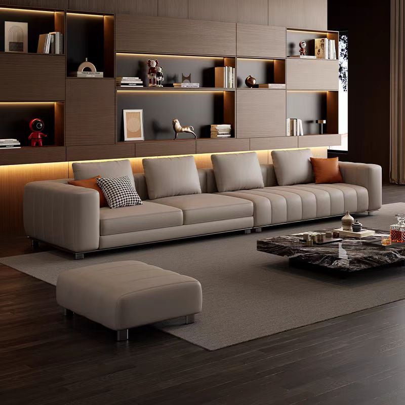 【Pre-order】Piano Genuine Leather Adjustable Modular Sofa with Piano Key Cushions | 1045-352