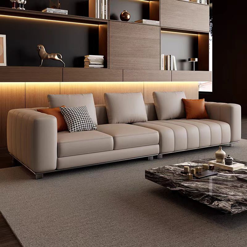 【Pre-order】Piano Genuine Leather Adjustable Modular Sofa with Piano Key Cushions | 1045-352