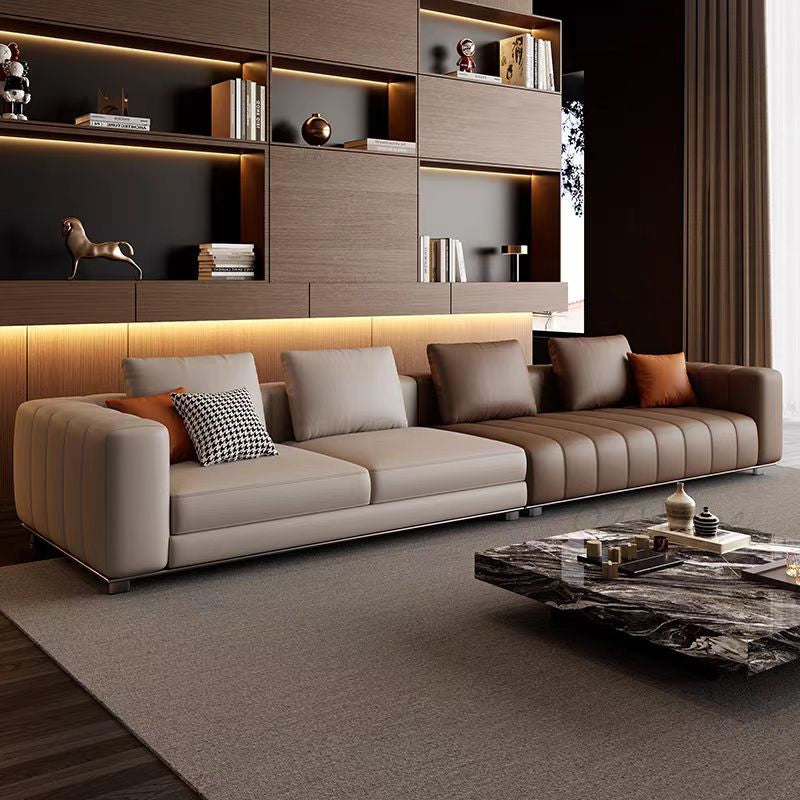 【Pre-order】Piano Genuine Leather Adjustable Modular Sofa with Piano Key Cushions | 1045-352