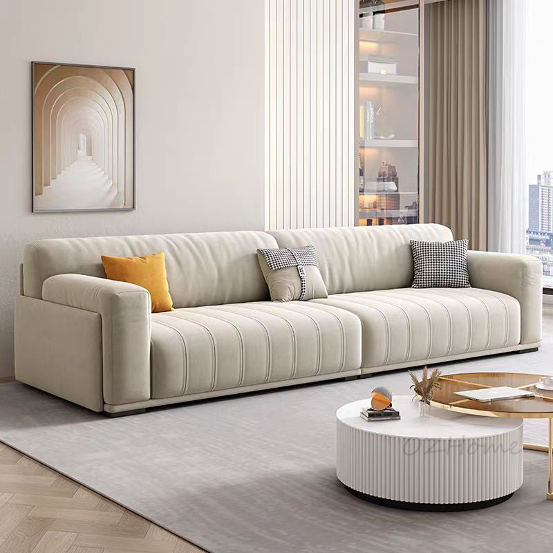 SKANDI Comfort 3-Seater Sofa in Beige Cat-Scratch-Resistant Fabric with Latex Cushioning – 240cm | 1047