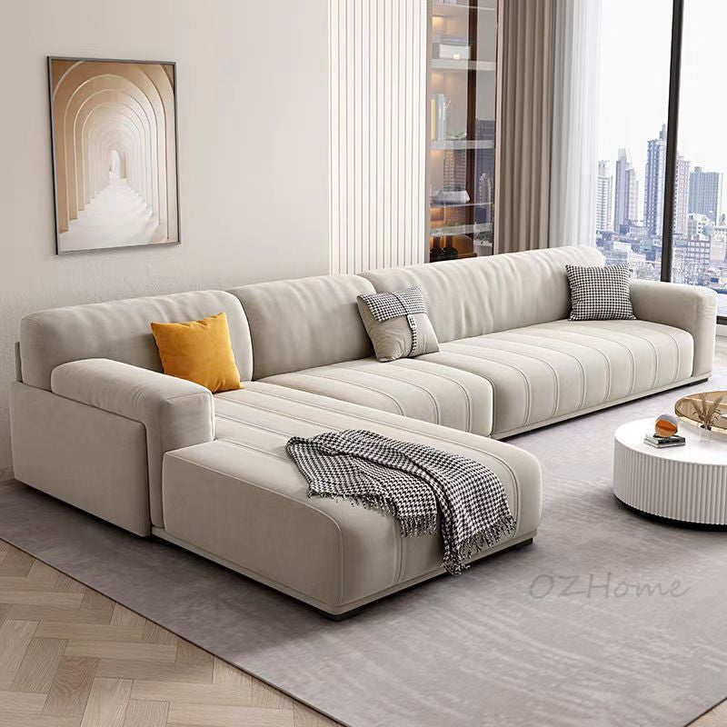 SKANDI Comfort 3-Seater Sofa in Beige Cat-Scratch-Resistant Fabric with Latex Cushioning – 240cm | 1047