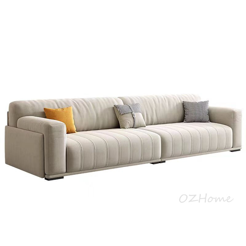 SKANDI Comfort 3-Seater Sofa in Beige Cat-Scratch-Resistant Fabric with Latex Cushioning – 240cm | 1047
