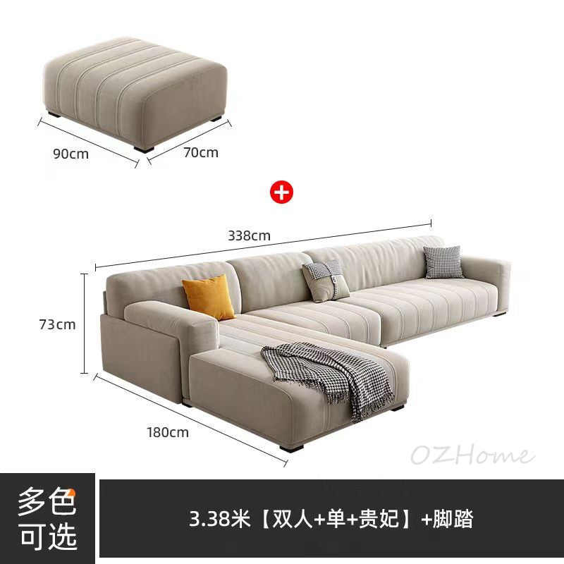 SKANDI Comfort 3-Seater Sofa in Beige Cat-Scratch-Resistant Fabric with Latex Cushioning – 240cm | 1047