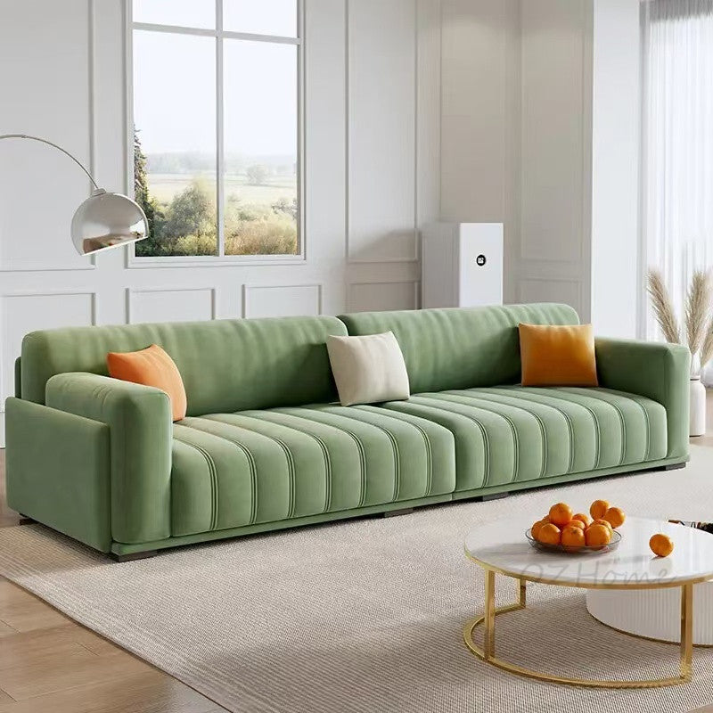 SKANDI Comfort 3-Seater Sofa in Beige Cat-Scratch-Resistant Fabric with Latex Cushioning – 240cm | 1047