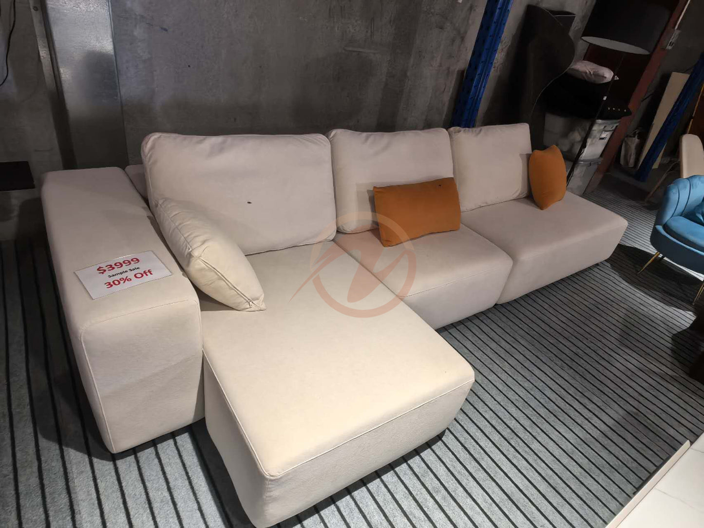 【Sample 30% Off】Beige Modular Tech Fabric Sectional Sofa, Expandable to 320cm