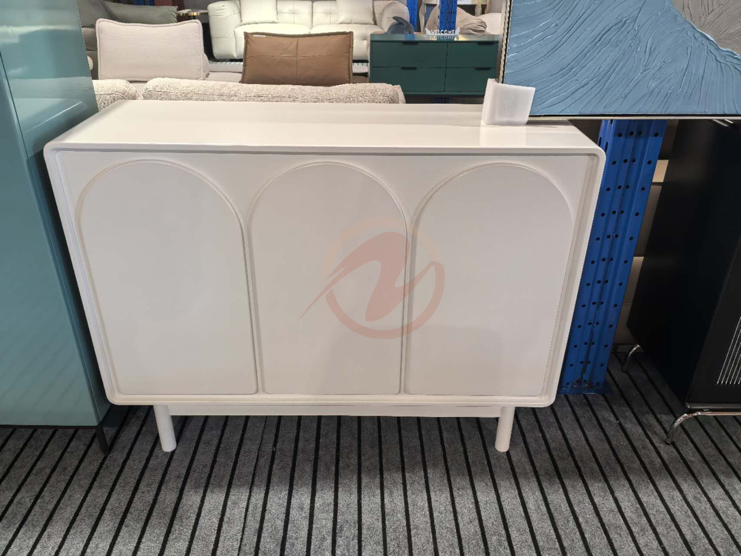 MILKIES Cream-Style Piano Lacquer Solid Wood Sideboard | Storage Cabinet | 7025