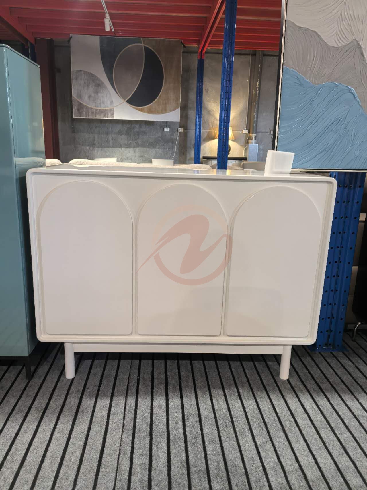 MILKIES Cream-Style Piano Lacquer Solid Wood Sideboard | Storage Cabinet | 7025