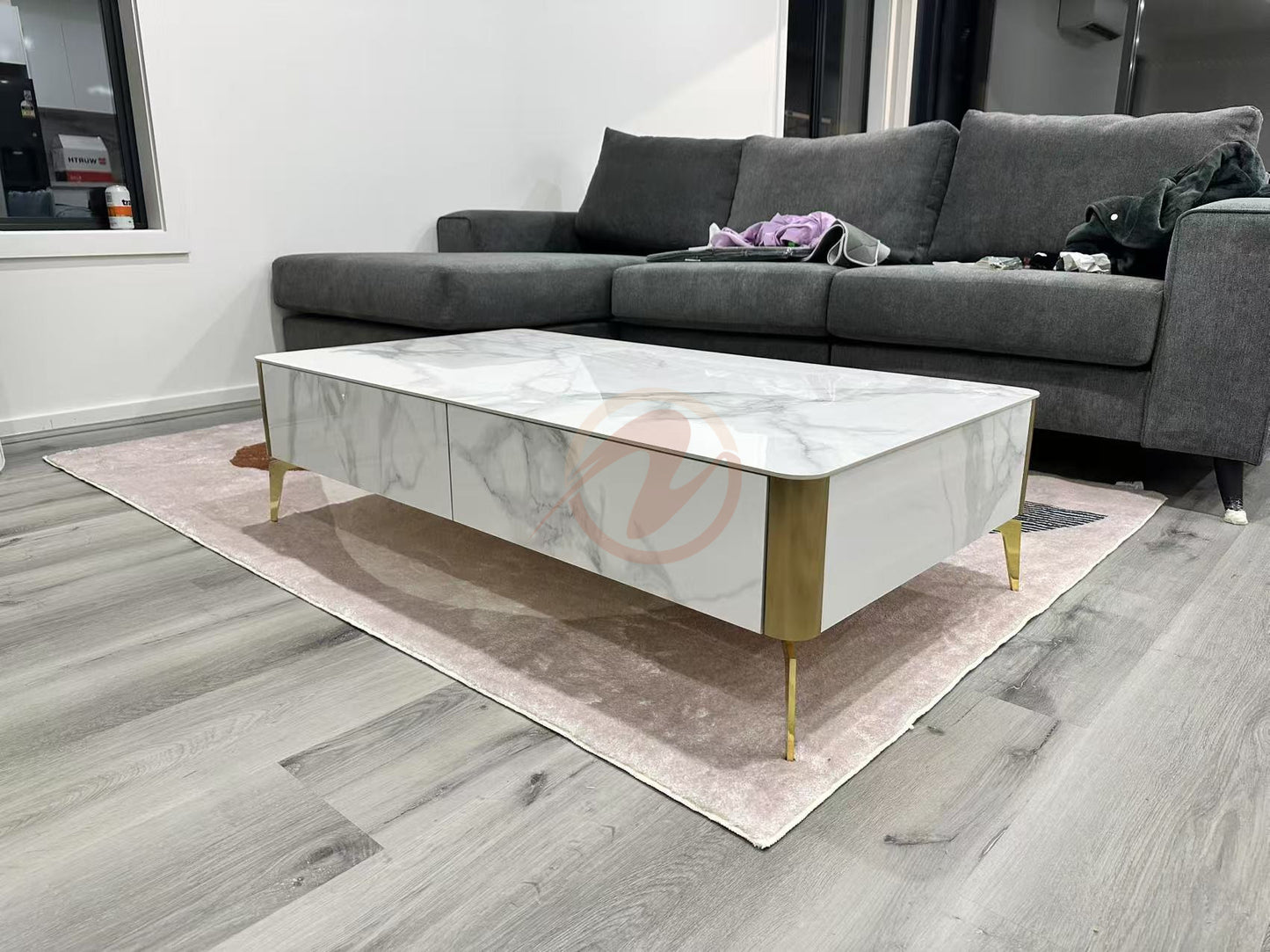 EAVAN Mordern Minimalistic/ Coffee Table/ Tea Table - 130cm Sintered Stone Top White