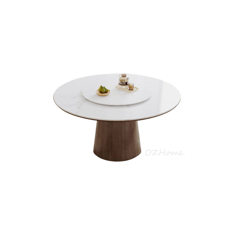ISABEA 180cm Large Sintered Stone Tabletop with Solid Wood Base, Optional Turntable | Dining Table | Dining Chairs | Set | 9053