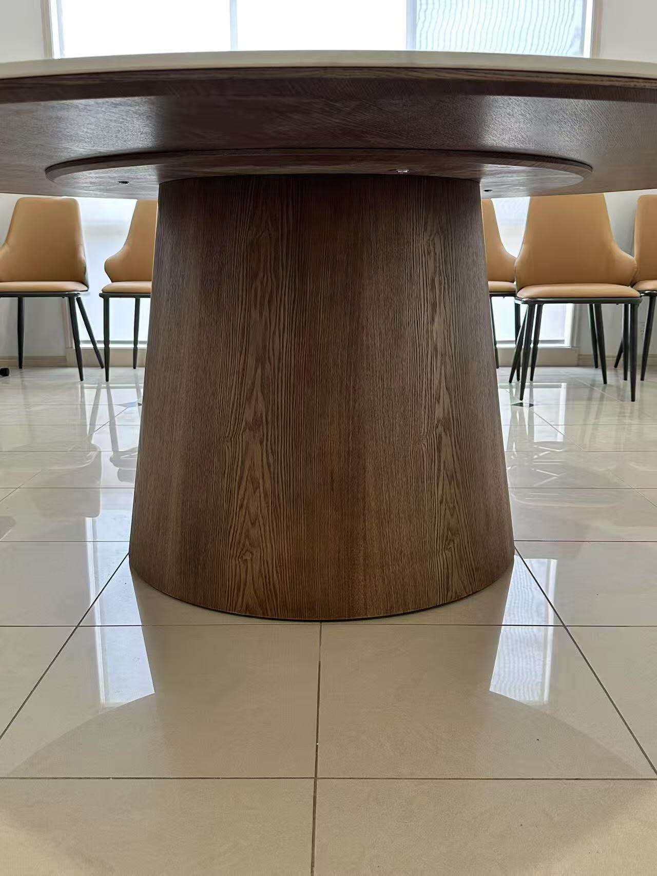 ISABEA 180cm Large Sintered Stone Tabletop with Solid Wood Base, Optional Turntable | Dining Table | Dining Chairs | Set | 9053