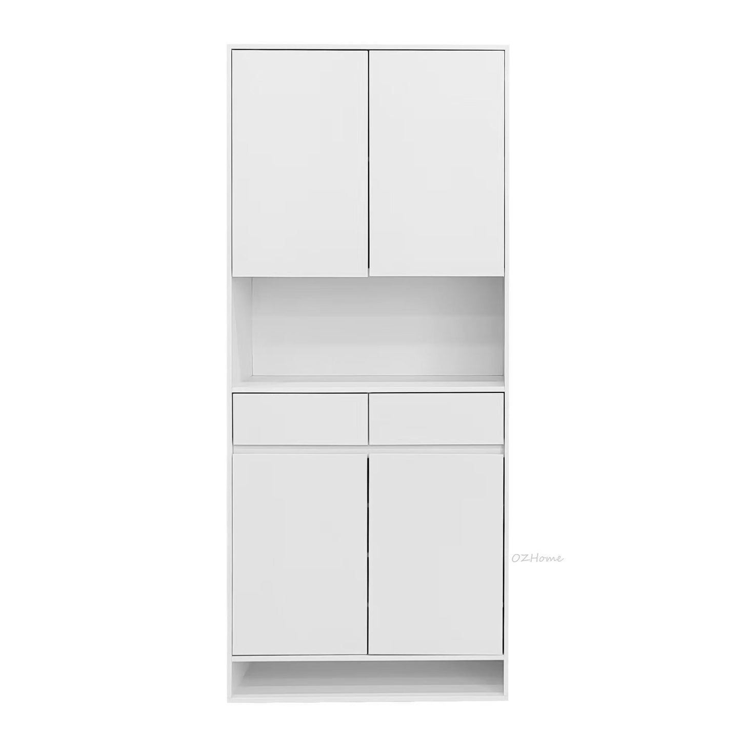 FINN Extra-Large White Four-Door Storage Shoe Cabinet with Drawer | SS-007