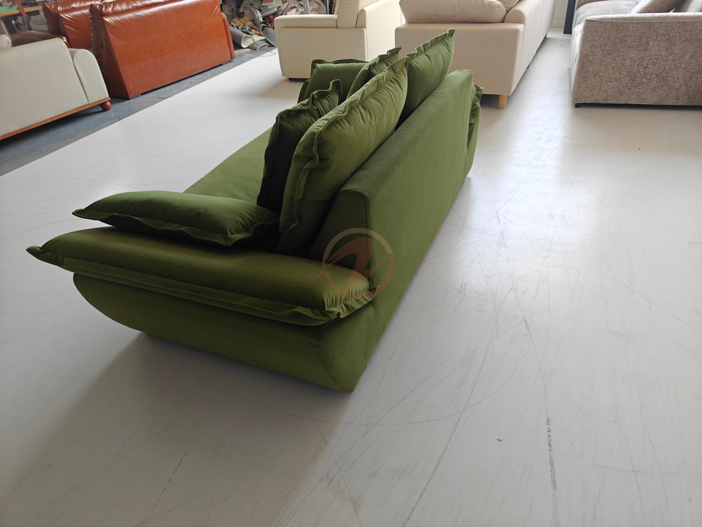 ✨ Limited Time Deal ✨ SAILBOAT Green Tech Fabric Sofa Set – 2-Seater + 1-Seater | 210cm | Model: 1029-190