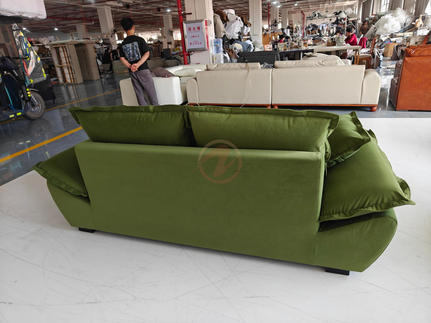 ✨ Limited Time Deal ✨ SAILBOAT Green Tech Fabric Sofa Set – 2-Seater + 1-Seater | 210cm | Model: 1029-190