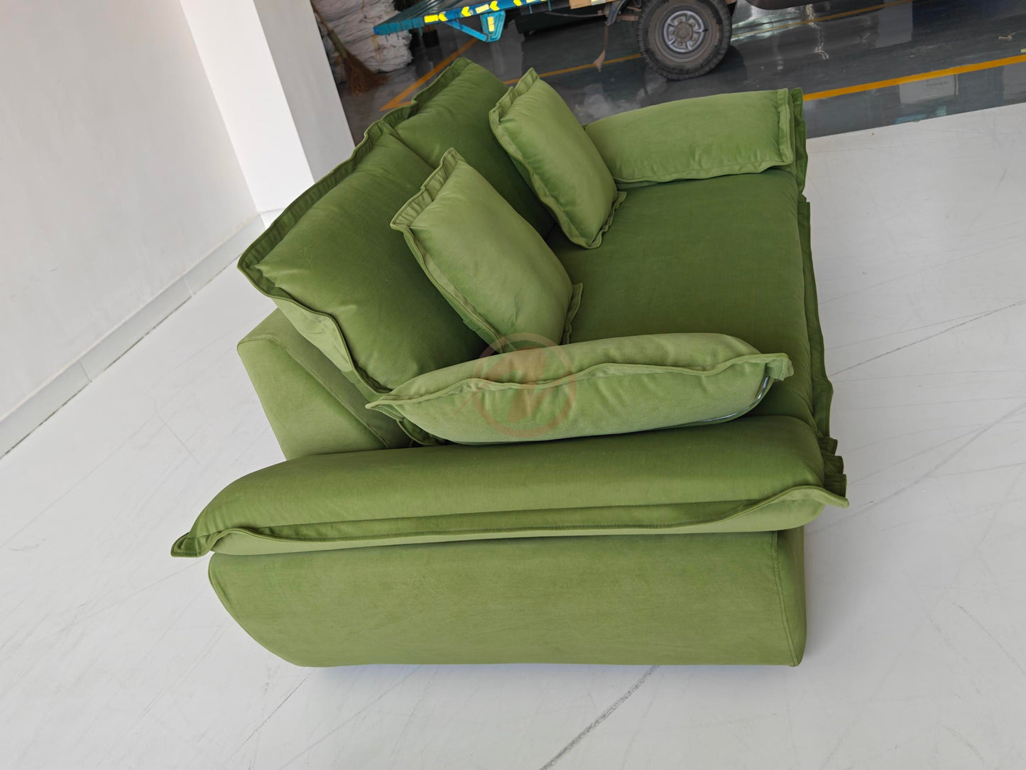 ✨ Limited Time Deal ✨ SAILBOAT Green Tech Fabric Sofa Set – 2-Seater + 1-Seater | 210cm | Model: 1029-190