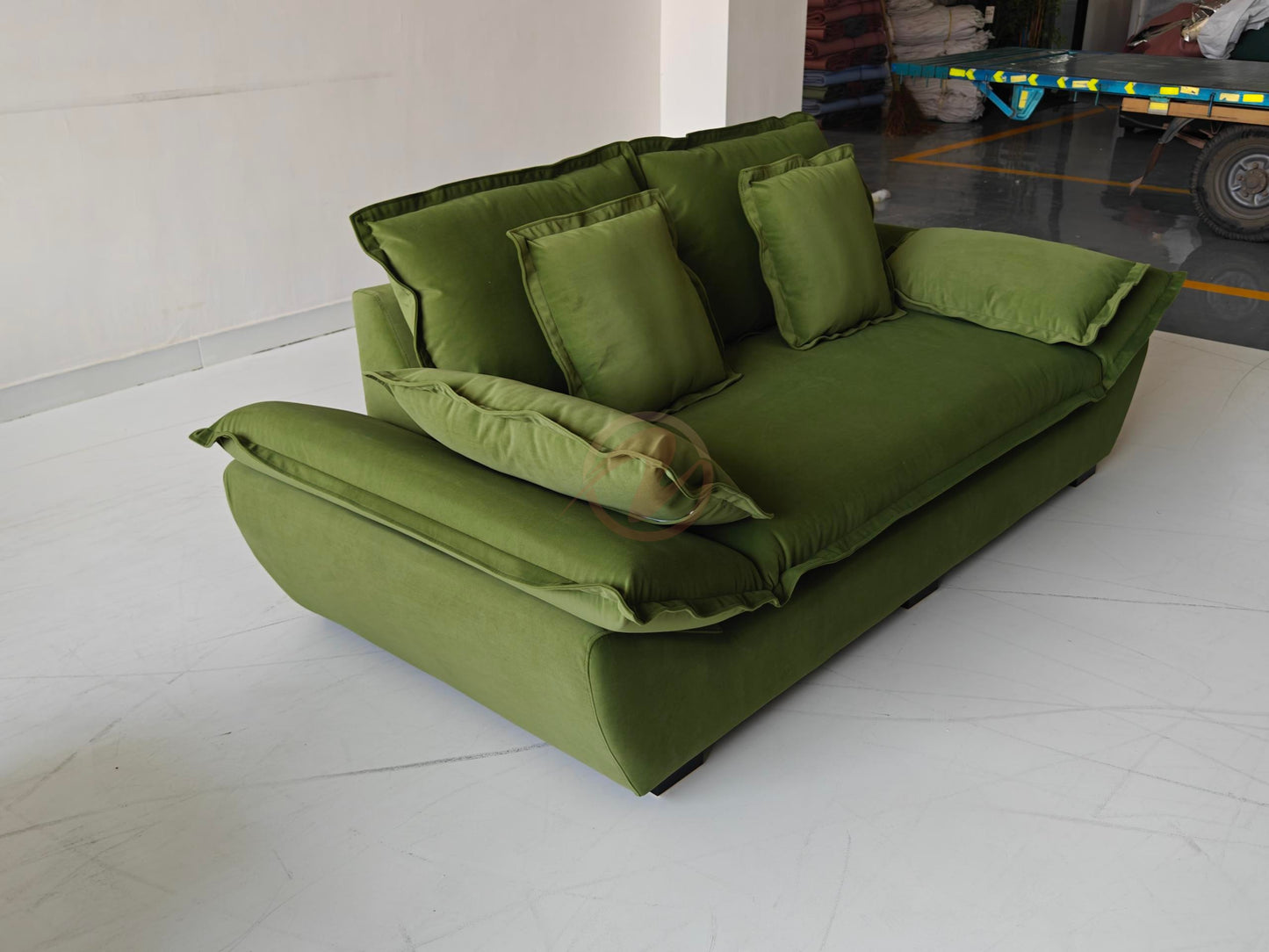 ✨ Limited Time Deal ✨ SAILBOAT Green Tech Fabric Sofa Set – 2-Seater + 1-Seater | 210cm | Model: 1029-190